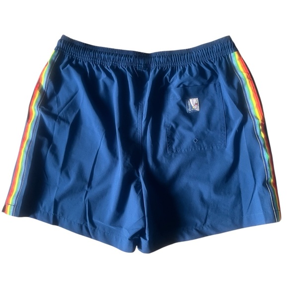 Chubbies Men’s Swim Trunks Blue with Rainbow Stripe | 5.5” Inseam Size Large - Picture 2 of 5